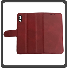 Θήκη Book, Leather Flap Wallet Case Δερματίνη Red Κόκκινο For iPhone XS Max