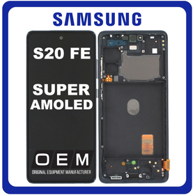 HQ OEM Συμβατό Με Samsung Galaxy S20 FE 4G (SM-G780F, SM-G780F/DSM) Super AMOLED LCD Display Screen Assembly Οθόνη + Touch Screen Digitizer Μηχανισμός Αφής + Frame Bezel Πλαίσιο Σασί Cloud Navy Μαύρο (Premium A+)