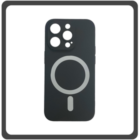 Θήκη Πλάτης - Back Cover, Silicone Σιλικόνη Liquid Silicone Magnetic Protection Case Black Μαύρο For iPhone 14 Pro Max