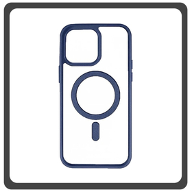 Θήκη Πλάτης - Back Cover, Silicone Σιλικόνη Frosted Edge Macaroon Magnetic Case Blue Μπλε For iPhone 14 Plus