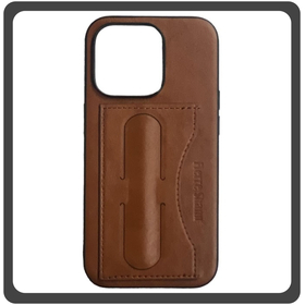Θήκη Πλάτης - Back Cover, Silicone Σιλικόνη Δερματίνη Leather Minimalist Plug-in Support Case Brown Καφέ For iPhone 11