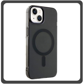 Θήκη Πλάτης - Back Cover, Silicone Σιλικόνη Pattern Plated Magnetic Case Black Μαύρο For iPhone 14 Plus