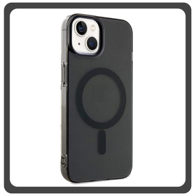 Θήκη Πλάτης - Back Cover, Silicone Σιλικόνη Material Pattern Plated Magnetic Case Black Μαύρο For iPhone 14