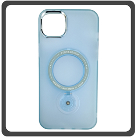 Θήκη Πλάτης - Back Cover, Silicone Σιλικόνη Rotating Magnetic Bracket Protective Case Light Blue Μπλε For iPhone 14 Plus
