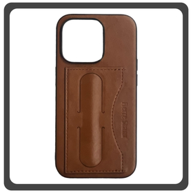 Θήκη Πλάτης - Back Cover, Silicone Σιλικόνη Δερματίνη Leather Minimalist Plug-in Support Case Brown Καφέ For iPhone 13 Mini