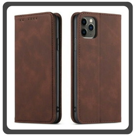 Θήκη Book, Leather Δερματίνη Print Wallet Case Brown Καφέ For iPhone 12 / 12 Pro