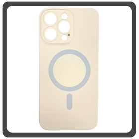 Θήκη Πλάτης - Back Cover, Silicone Σιλικόνη Liquid Silicone Magnetic Protection Case White Άσπρο For iPhone 13 Pro