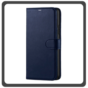 Θήκη Book, Leather Δερματίνη Flap Wallet Case with Clasp Dark Blue Μπλε For iPhone 13 Pro