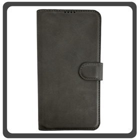 Θήκη Book, Leather Δερματίνη Flap Wallet Case with Clasp Gray Γκρι For iPhone 13 Pro Max