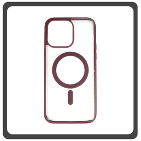 Θήκη Πλάτης - Back Cover, Silicone Σιλικόνη Frosted Edge Macaroon Magnetic Case Plum Purple Μωβ For iPhone 13