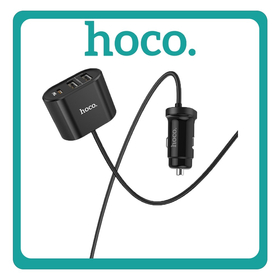 Hoco Car Charger Φορτιστής Αυτοκινήτου Black Μαύρο Z35 Γρήγορης Φόρτισης με Θύρες: 3xUSB 1xType-C Μαζί Με Καλώδιο Ενσωματωμένο
