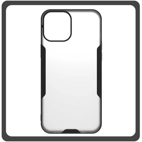 Θήκη Πλάτης - Back Cover, Silicone Σιλικόνη TPU-Rimmed Acrylic Protective Case Black Μαύρο For iPhone 12 Pro Max