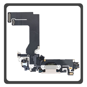 HQ OEM Συμβατό Με Apple iPhone 13 mini (A2628, A2481) Charging Dock Connector Lightning Flex Καλωδιοταινία Κονέκτορας Φόρτισης + Microphone Μικρόφωνο Pink Ροζ (Premium A+)