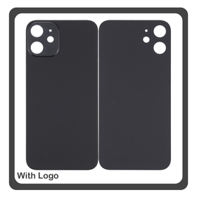 HQ OEM Συμβατό Με Apple iPhone 12 Mini, iPhone 12Mini (A2399, A2176) Premium Aftermarket Rear Back Battery Cover with Camera Big Hole Πίσω Κάλυμμα Πλάτη Καπάκι Μπαταρίας Black Μαύρο (Premium A+)
