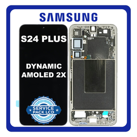 Γνήσια Original Samsung Galaxy S24 Plus, S24+ (SM-S926B, SM-S926B/DS) Dynamic LTPO AMOLED 2X LCD Display Screen Assembly Οθόνη + Touch Screen Digitizer Μηχανισμός Αφής + Frame Bezel Πλαίσιο Σασί Amber Yellow Κίτρινο GH82-33410D (Service Pack By Samsung)