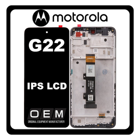 HQ OEM Συμβατό Με Motorola Moto G22 (XT2231-1, XT2231-2, XT2231-5​), IPS LCD Display Screen Assembly Οθόνη + Touch Screen Digitizer Μηχανισμός Αφής + Frame Bezel Πλαίσιο Σασί​ Cosmic Black Μαύρο (Premium A+)