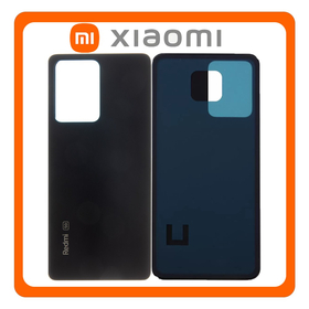 HQ OEM Συμβατό Με Xiaomi Redmi Note 12 Pro 5G (22101316C, 22101316I) Rear Back Battery Cover Πίσω Καπάκι Πλάτη Μπαταρίας Black Μαύρο (Premium A+)
