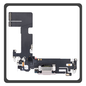 HQ OEM Συμβατό Με Apple iPhone 13 (A2633, A2482) Charging Dock Connector Lightning Flex Καλωδιοταινία Κονέκτορας Φόρτισης + Microphone Μικρόφωνο Pink Ροζ (Premium A+)