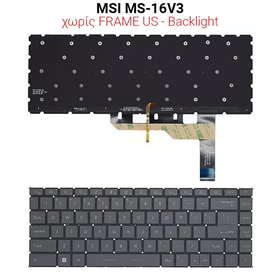 Πληκτρολόγιο msi ms-16v3 no Frame us + Backlight