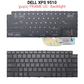 Πληκτρολόγιο Dell xps 9510 no Frame us + Backlight