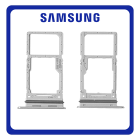 Γνήσια Original Samsung Galaxy A34 5G (SM-A346E, SM-A346B) SIM Card Tray + Micro SD Tray Slot Υποδοχέας Βάση Θήκη Κάρτας SIM SIlver Ασημί GH98-48063B (Service Pack By Samsung)