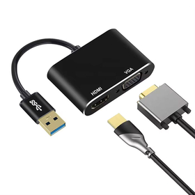 Adapter Detech, usb 3.0 – Hdmi+vga, Gray - 17843
