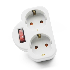 Extension Socket no Brand 7392n, 2 Way, 220v, With Switch, Without Cable, White - 17868