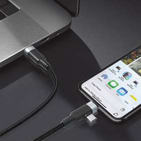 Καλώδιο Φόρτισης Detech de-48ccl, 2 in 1, Type-c - Type-c, Lightning, 1.0m, Black - 40513