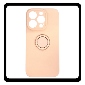 Θήκη Πλάτης - Back Cover, Silicone Σιλικόνη Pink Ροζ FInger Grip Case For iPhone 15 Pro