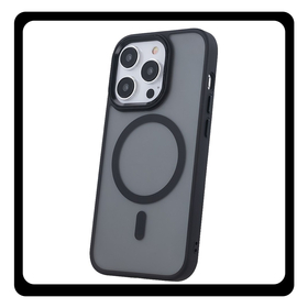 Θήκη Πλάτης - Back Cover, Silicone Σιλικόνη Black Μαύρο Frozen Mag Case For iPhone 15 Pro Max