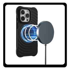 Θήκη Πλάτης - Back Cover, Silicone Σιλικόνη Black Μαύρο Circle Mag Case For iPhone 15