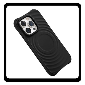Θήκη Πλάτης - Back Cover, Silicone Σιλικόνη Black Μαύρο Circle Mag Case For iPhone 15