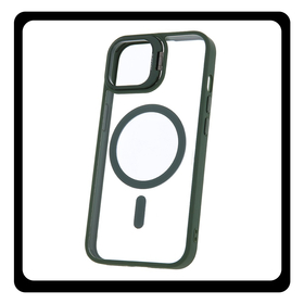 Θήκη Πλάτης - Back Cover, Silicone Σιλικόνη Green Πράσινο Extra Lens Mag Case iPhone 15 Pro