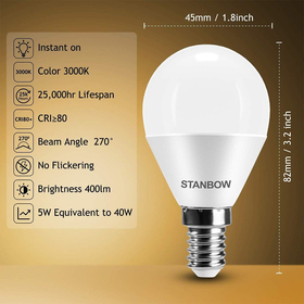 Stanbow  Λάμπα led e14 Θερμό Λευκό 5 Watt