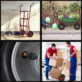 Τροχός Καροτσιού  Ø25cm με Πέλμα 8cm & Ρουλεμάν Ø20mm red