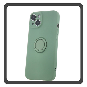 Θήκη Πλάτης - Back Cover, Silicone Σιλικόνη Mint Green Πράσινο Finger Grip Case iPhone 15