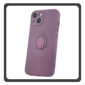Θήκη Πλάτης - Back Cover, Silicone Σιλικόνη Light Purple Μωβ Finger Grip Case iPhone 15