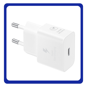 Γνήσια Original Samsung Travel Charger Φορτιστής Ταξιδιού Χωρίς Καλώδιο GaN με Θύρα USB-C 25W Power Delivery White Άσπρο (EP-T2510NWE)