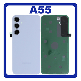 HQ OEM Συμβατό Με Samsung Galaxy A55 5G (SM-A556V, SM-A556B) Rear Back Battery Cover + Camera Lens Πίσω Κάλυμμα Καπάκι Πλάτη Μπαταρίας + Τζαμάκι Κάμερας Iceblue Μπλε (Premium A+)