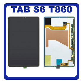 Γνήσιο Original Samsung Galaxy Tab 10.5'' T860 S6 Super AMOLED, Lcd Display Οθόνη + Touch Screen Μηχανισμός Αφής Black GH82-20771A (Service Pack By Samsung)