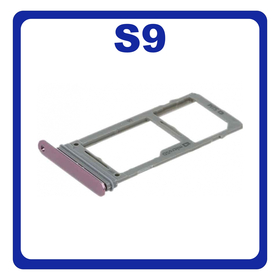 Original Γνήσιο Samsung Galaxy S9 G960F G960 (SM-G960F , SM-G960F/DS) SIM Tray Cover Assy + Micro SD Tray Slot Υποδοχέας Βάση Θήκη Κάρτας SIM Κάλυμμα Lilac Purple Μωβ (Service Pack By Samsung)