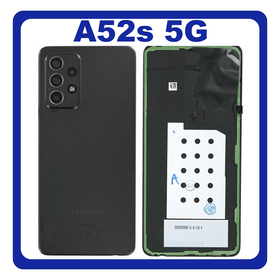 Γνήσια Original Samsung Galaxy A52s 5G (SM-A528B, SM-A528B/DS) Rear Battery Cover Πίσω Καπάκι Μπαταρίας Black Μαύρο GH82-26858A (Service Pack By Samsung)