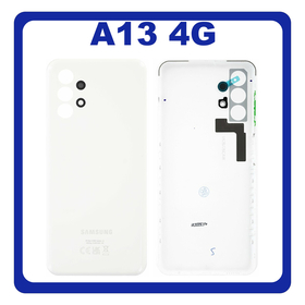 Γνήσια Original Samsung Galaxy A13 (SM-A135F, SM-A135F/DS, SM-A135M) Rear Back Battery Cover Πίσω Κάλυμμα Καπάκι Πλάτη Μπαταρίας + Camera Lens Τζαμάκ Κάμερας White Άσπρο GH82-28387D (Service Pack By Samsung)