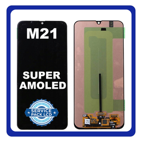 Γνήσια Original Samsung Galaxy M21 (SM-M215F) Super AMOLED, 420 nits (typ) Lcd Display Screen + Touch Screen Digitizer Μηχανισμός Αφής (No Frame) Black GH96-13507A (Service Pack By Samsung)