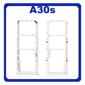 Original Γνήσιο Samsung Galaxy A30s A307 (SM-A307F, SM-A307FN, SM-A307G, SM-A307GN, SM-A307GT, SM-A307F/DS, SM-A307FN/DS, SM-A307G/DS, SM-A307GN/DS, SM-A307GT/DS) SIM Card Tray Cover Assy + Micro SD Tray Slot Υποδοχέας Βάση Θήκη Κάρτας SIM Κάλυμμα White Άσπρο GH98-44769D (Service Pack By Samsung)