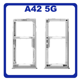 Γνήσια Original Samsung Galaxy A42 5G, Galaxy A 42 5G (SM-A426B, SM-A426B/DS, SM-A4260) SIM Card Tray + Micro SD Tray Slot Υποδοχέας Βάση Θήκη Κάρτας SIM Prism Dot White Άσπρο GH64-08247B​​ (Service Pack By Samsung)