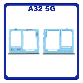 Γνήσια Original Samsung Galaxy A32 5G, A 32 5G (SM-A326B, SM-A326B/DS) SIM Card Tray + Micro SD Tray Slot Υποδοχέας Βάση Θήκη Κάρτας SIM Awesome Blue Μπλε GH63-19393C​ (Service Pack By Samsung)