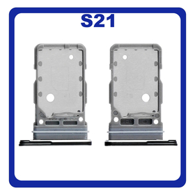 Γνήσια Original Samsung Galaxy S21 5G (SM-G991B, SM-G991B/DS) Sim Card Tray Dual Sim Υποδοχέας Θήκης Κάρτας Sim Phantom Gray Μαύρο GH98-46193A (Service Pack By Samsung)