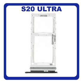 Γνήσια Original Samsung Galaxy S20 Ultra (SM-G988B/DS) Sim Card Tray Dual Sim Υποδοχέας Θήκης Κάρτας Sim Cosmic Black Μαύρο GH98-45080A (Service Pack By Samsung)