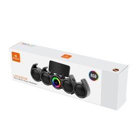 Ηχεἰο Kisonli led-918, Bluetooth, Usb, sd, Rgb, Aux, fm, Μαυρο - 22317